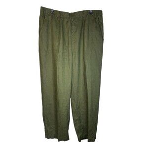 Quince 100% European Linen Pants Martini Olive Size LG Women's Green Wide Leg